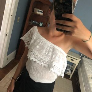 tobi white one shoulder top